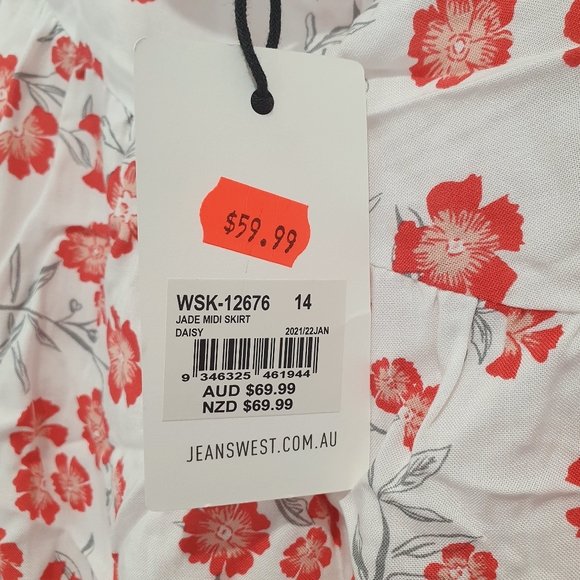 Jeanswest size 14 floral midi skirt NWT - Picture 6 of 7